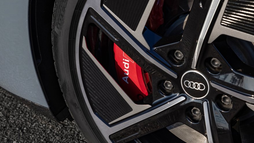 a wheel of an Audi e-tron car