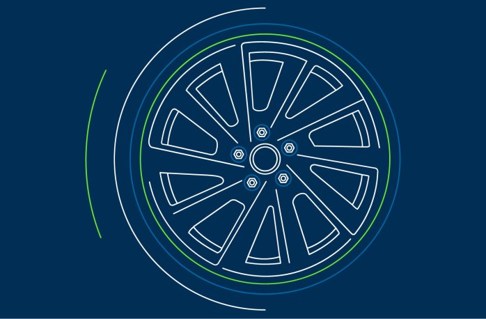 illustration of a car wheel on blue background